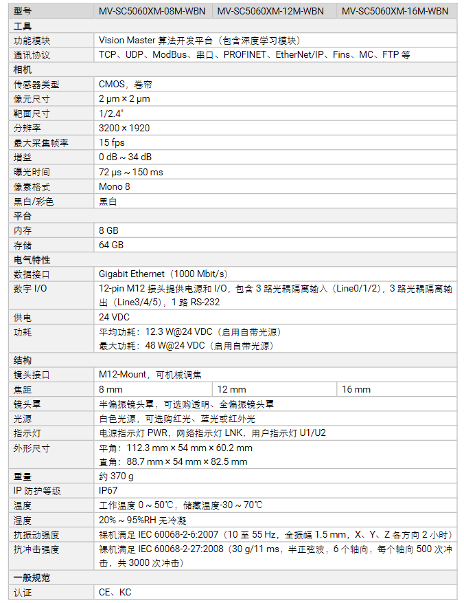 ??礛V-SC5060XM-08M/12M/16M-WBN 600萬像素黑白智能相機參數.png ??礛V-SC5060XM-08M/12M/16M-WBN 600萬像素黑白智能相機參數.png